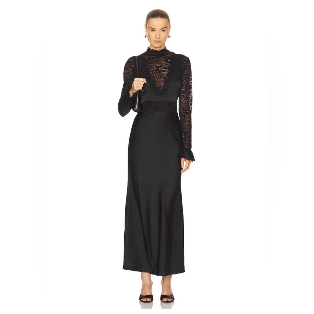 Elliatt Black Lace-Detail Maxi Dress